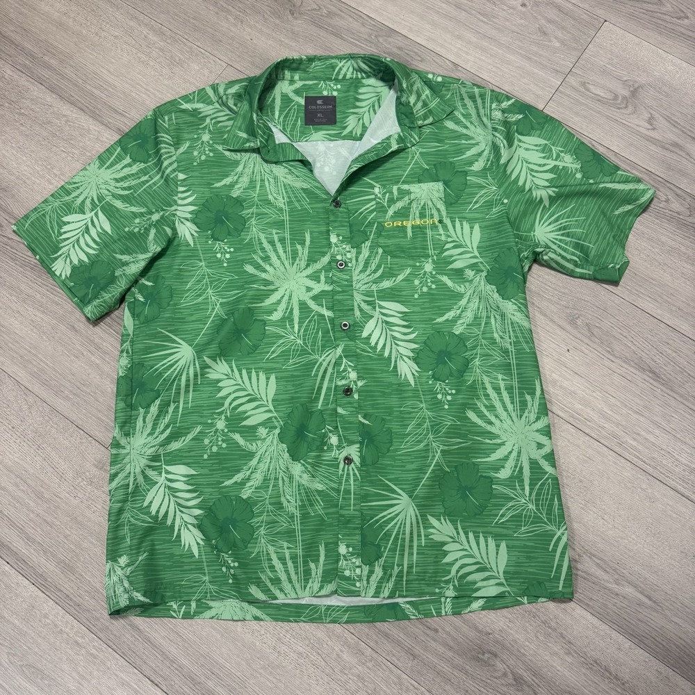 Oregon Ducks Hawaiian Shirt | Button Down Colosseum XL Mens